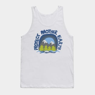 Protect Mother Earth Illustrated Mountain Climate Change Ambassador Tank Top